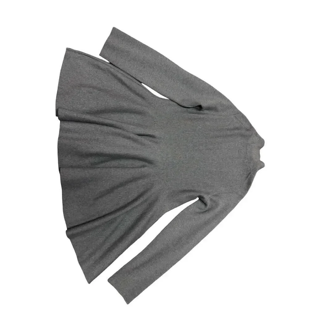 KHAITE Clarice Gray Wool Turtleneck Mini Dress L Fit Flare Luxe